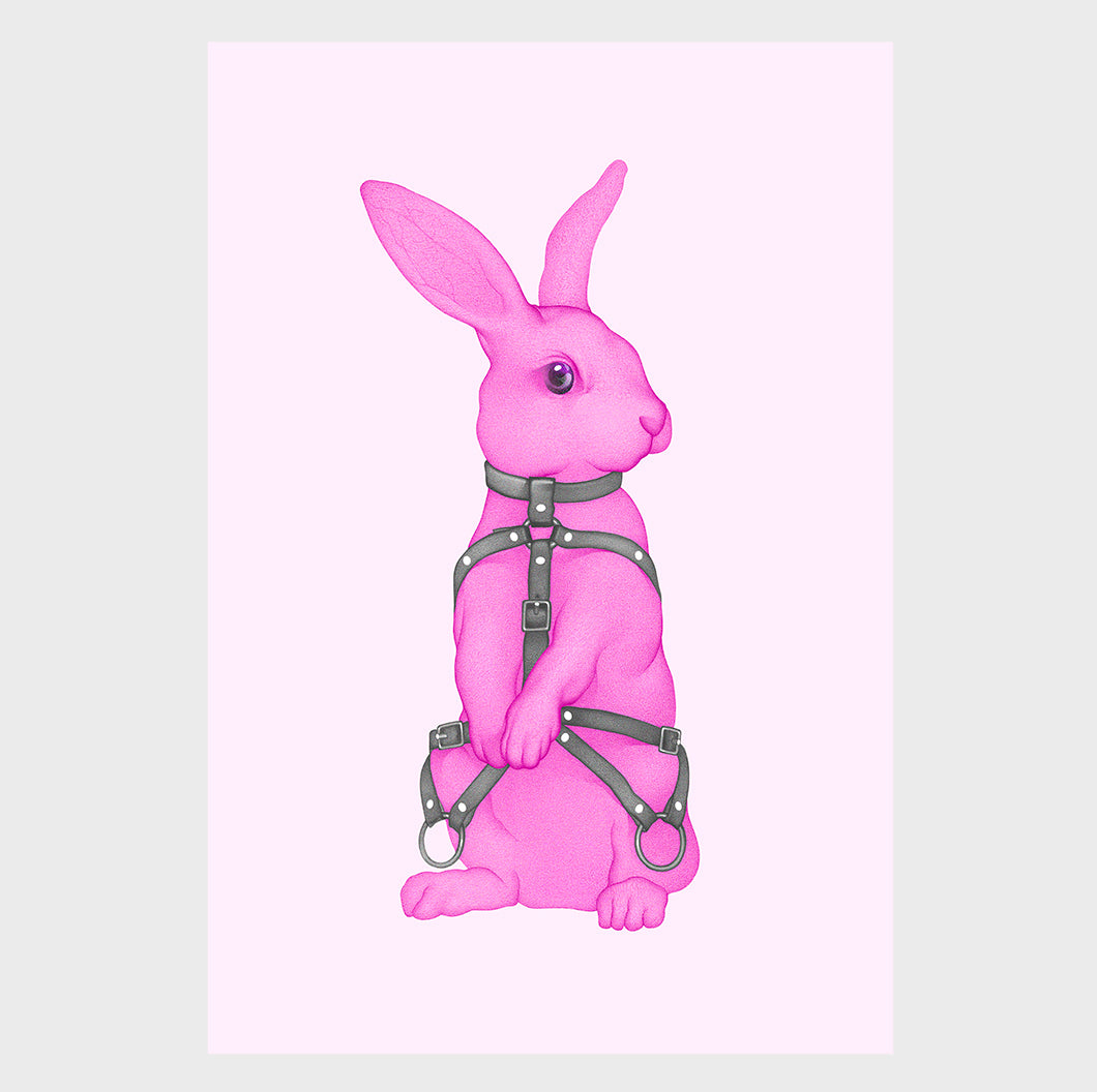 The Bondage Rabbit Neon Pink Poster