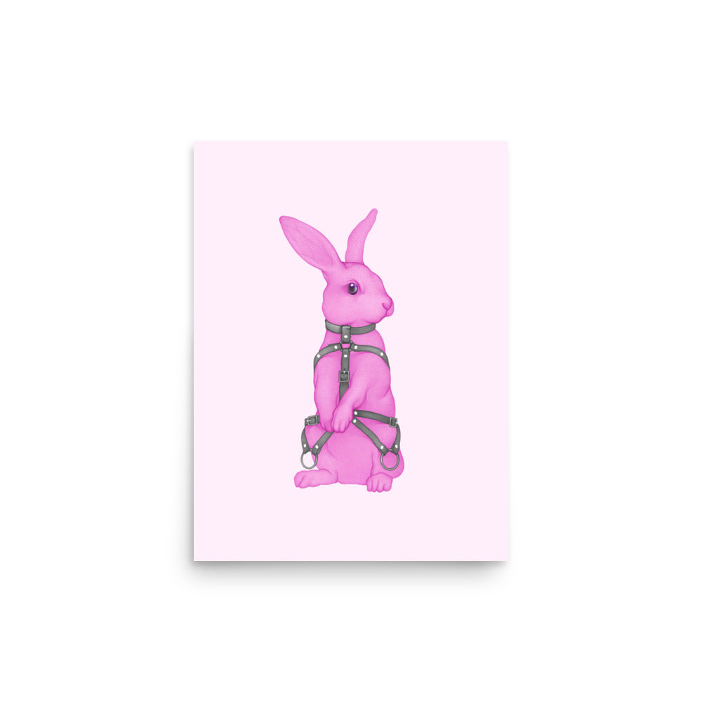 The Bondage Rabbit Neon Pink Poster