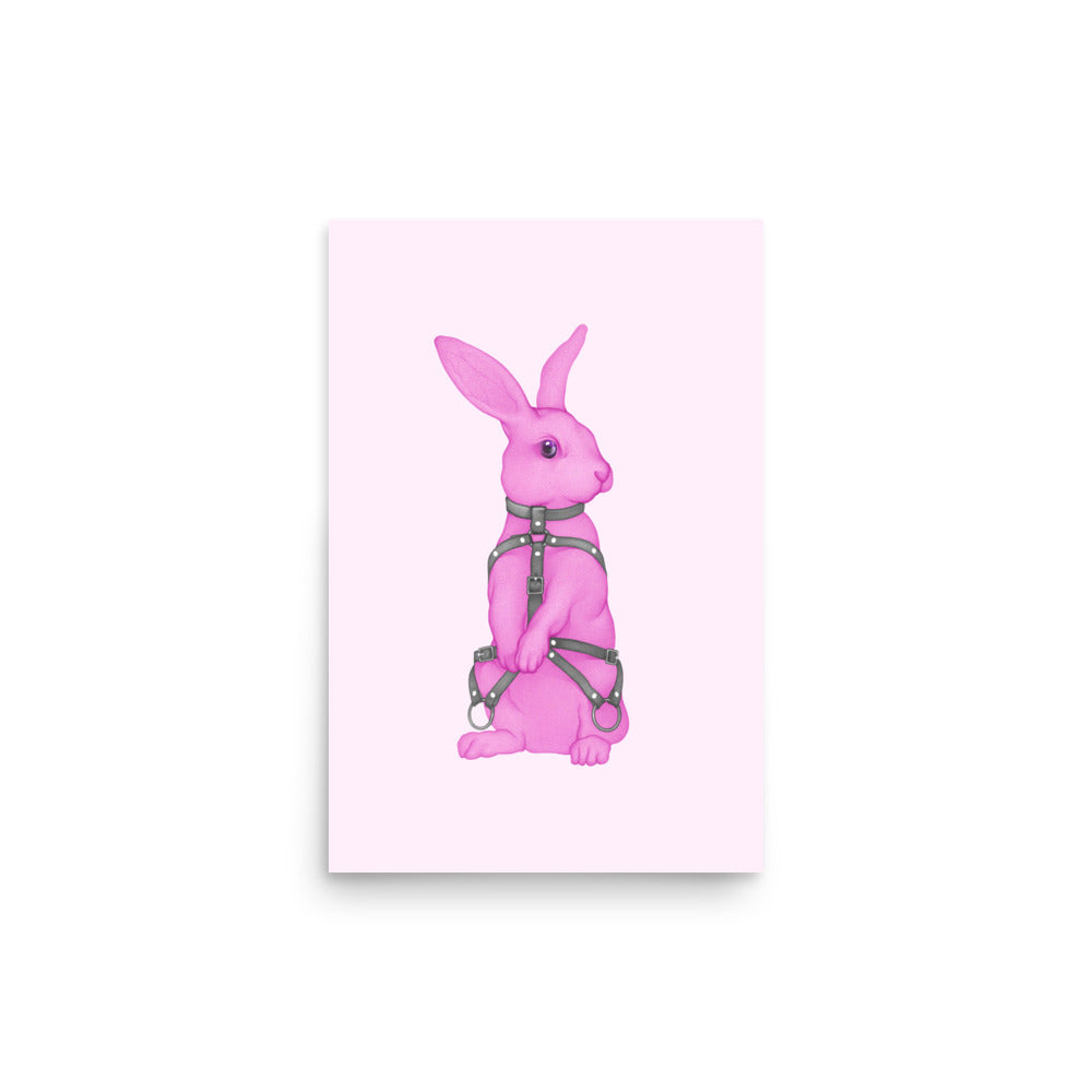 The Bondage Rabbit Neon Pink Poster