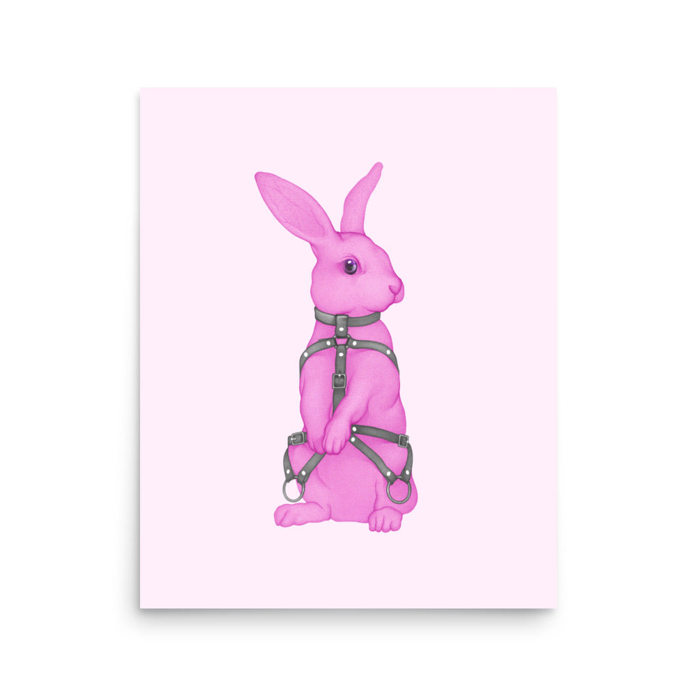 The Bondage Rabbit Neon Pink Poster