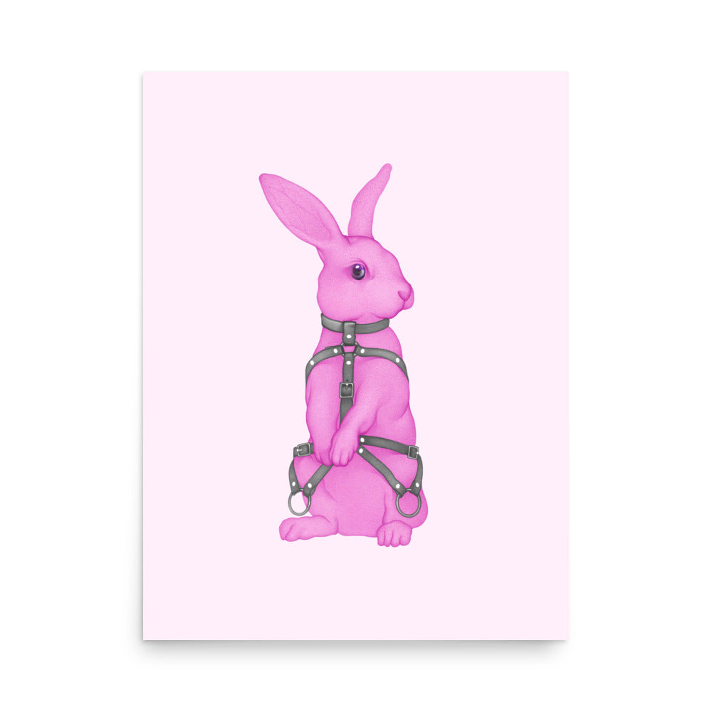 The Bondage Rabbit Neon Pink Poster