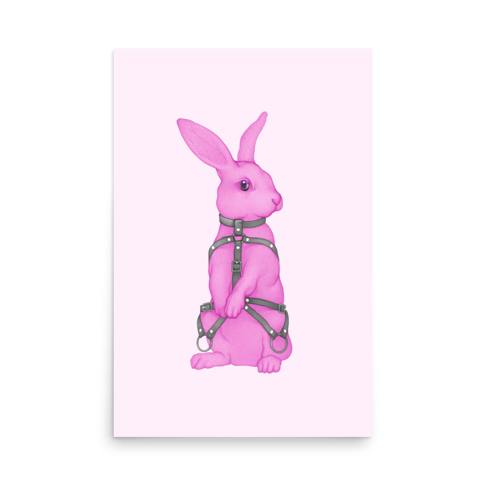 The Bondage Rabbit Neon Pink Poster