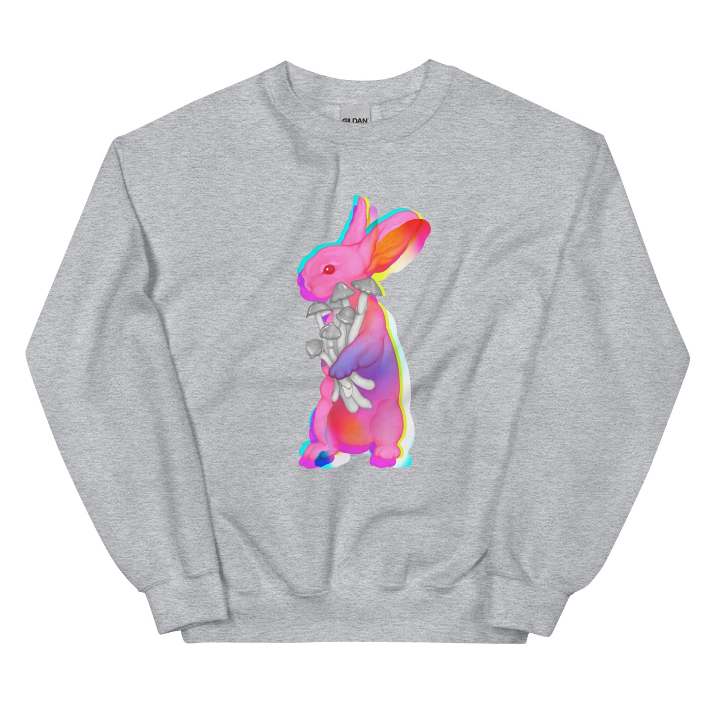 The Psilocybin Rabbit Silver Unisex Sweatshirt