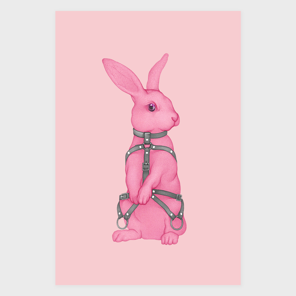 The Bondage Rabbit Pink Poster