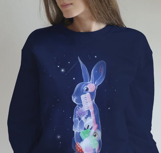 The Atomic Rabbit Navy Unisex Sweatshirt