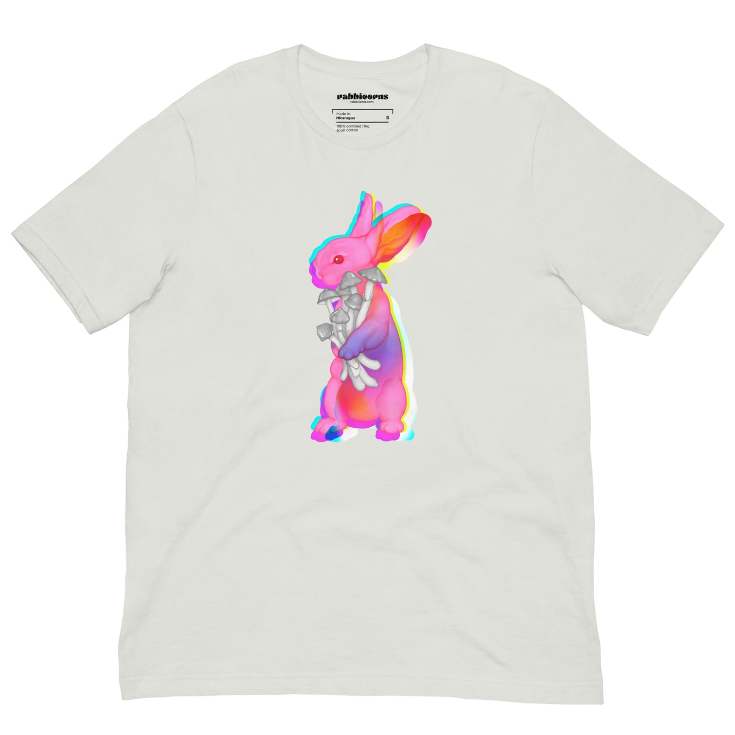 The Psilocybin Rabbit Silver Short-Sleeve Unisex T-Shirt