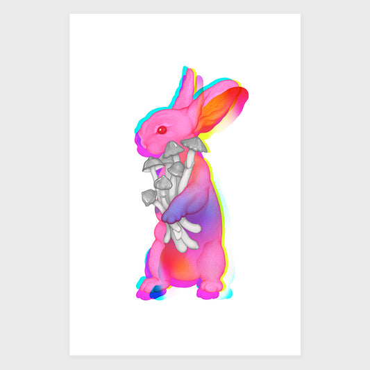 The Psilocybin Rabbit Poster