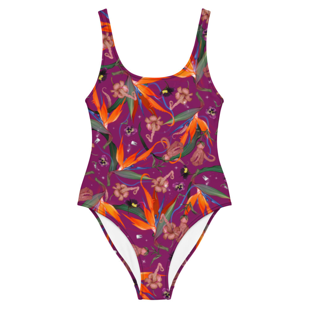 The Birds of Paradise One-Piece Swimsuit Violet