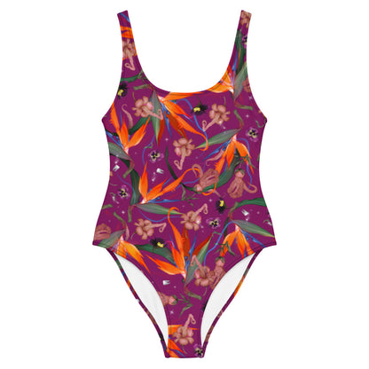 The Birds of Paradise One-Piece Swimsuit Violet